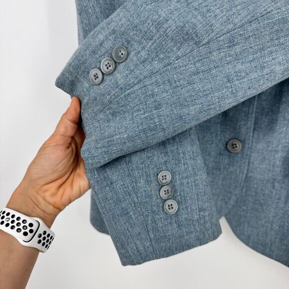 Pendleton Womens Wool Blazer Size 14 Academia Preppy Light Blue Office - Picture 6 of 9